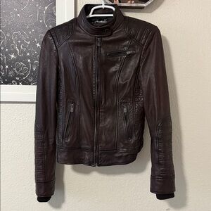 BOD & CHRISTENSEN Wine Yard Real Lambskin Hooded Leather Jacket